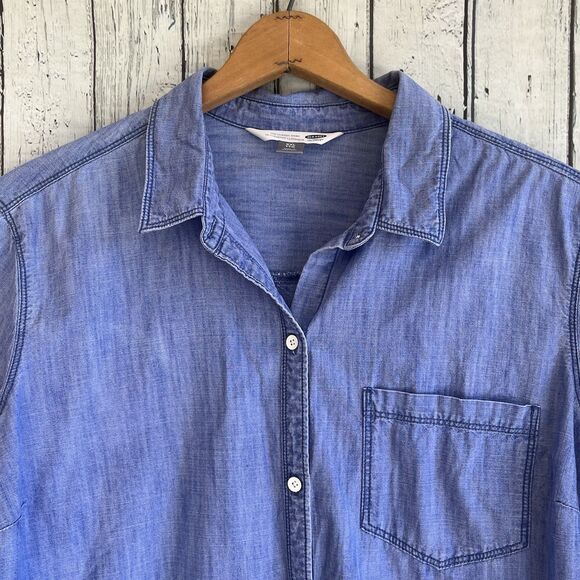 Old Navy Womens The Classic Shirt Size XXL Tencel Lyocell Chambray Button Up - Picture 3 of 11